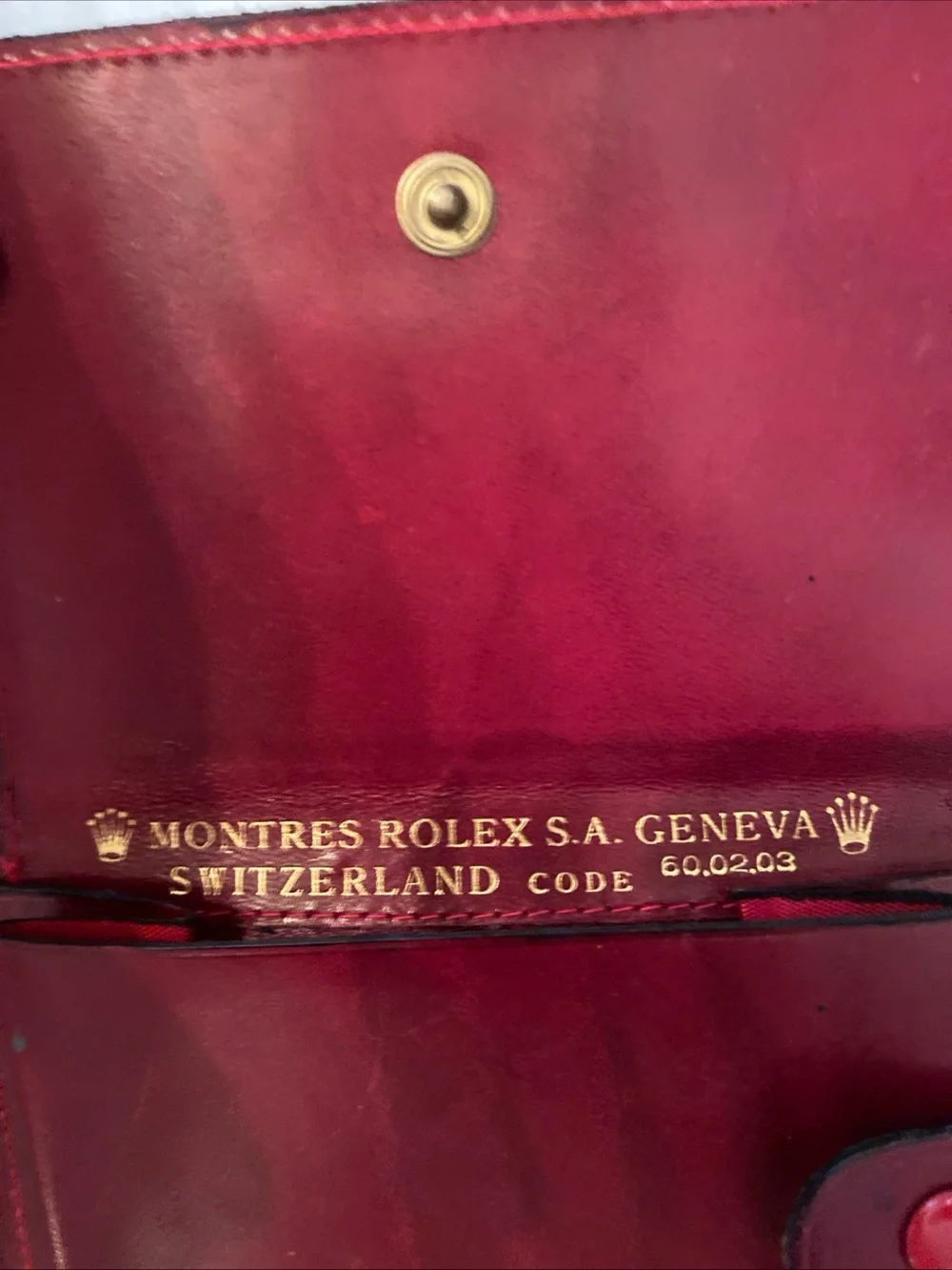 Rolex VTG  Geneva Red Oxblood Leather Wallet Men’s Bifold